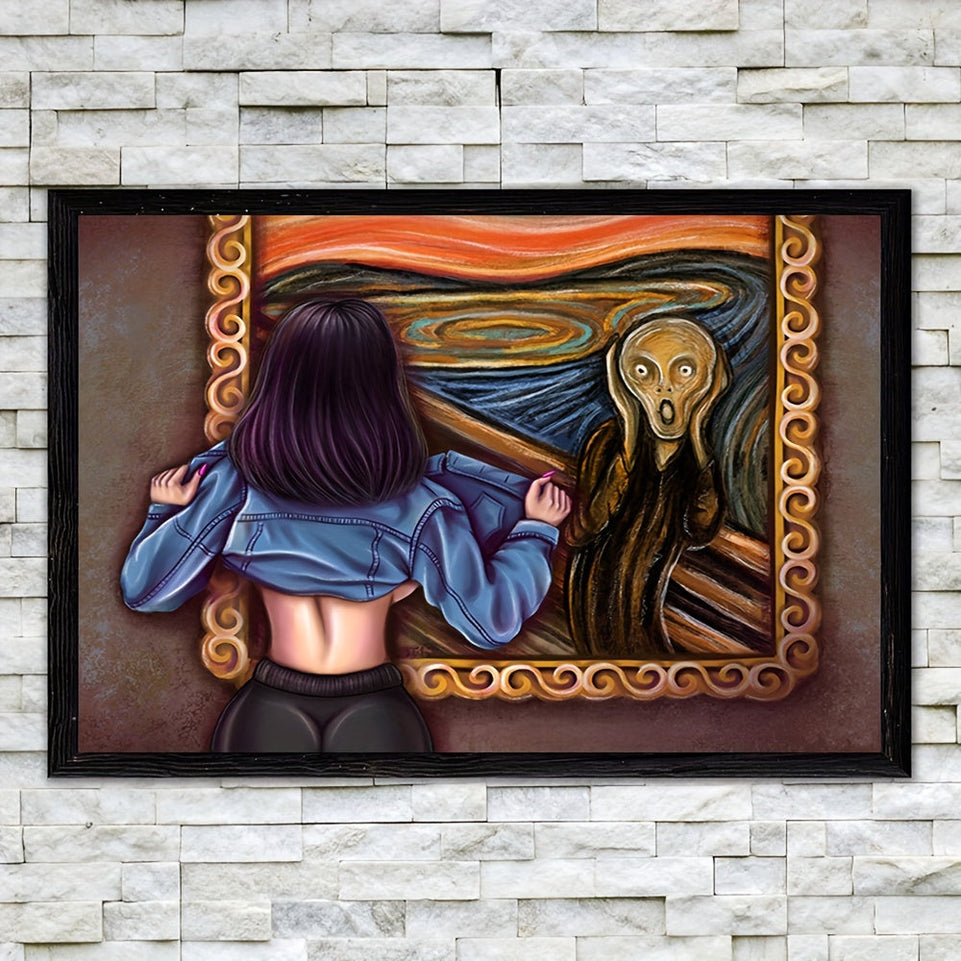 Funny Girl Scream Canvas Art Print - Modern Unframed Wall Decor for Living Room, Bedroom, Home Office - Animal & Human Theme Poster https://www.temu.com/search_result.html?search_key=601099533035651