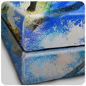 Bathroom Decor Wall Art Blue Beach Picture Ocean Theme Flower Canvas Print Modern Coastal Seascape Painting Framed Seaside Artwork Floral Daisy in Indian Vase for Home Sea Lake Bedroom 14x14inch https://www.amazon.com/dp/B08VH1FZV3