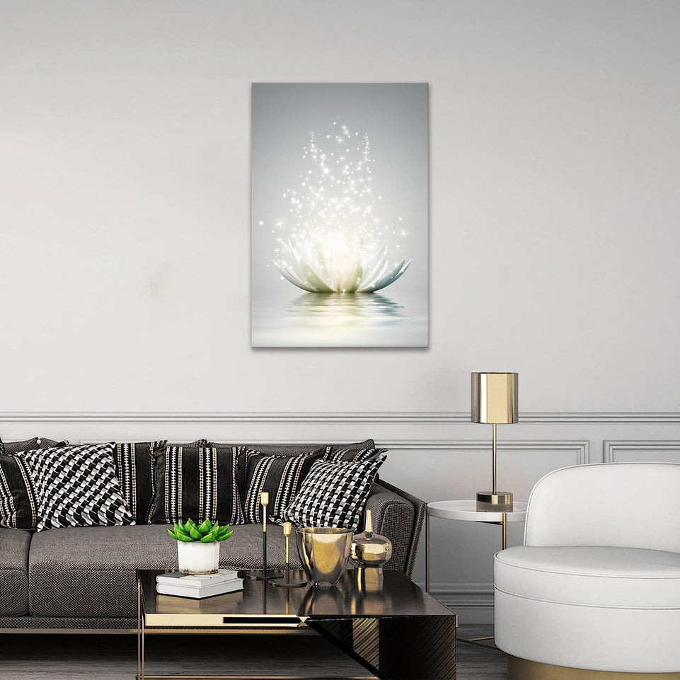 Canvas Prints Art Lotus Floral Pictures Wall Art for Zen Office Decor Meditation Poster Modern Artwork Painting Framed Ready to Hang(12x16inch) https://www.amazon.com/dp/B0CFDZLV4Y