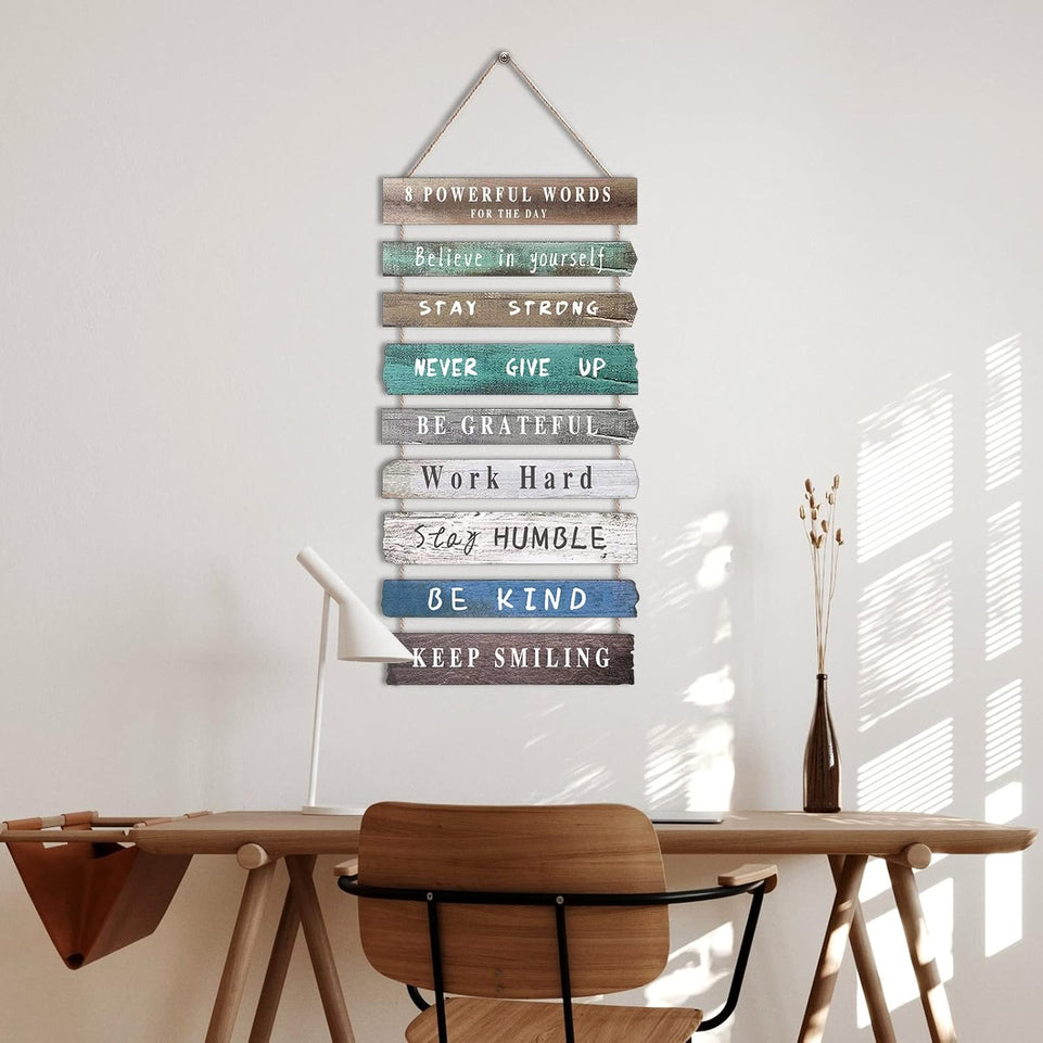 Inspirational Wall Art Decor for Office, Wooden Rustic Hanging Motivational Wall Art Decoration Sign, Inspiring Positive Quotes Wall Art for Home Living Room Bedroom Bathroom Classroom Gym 12"x24" https://www.amazon.com/dp/B09M7DPBZW