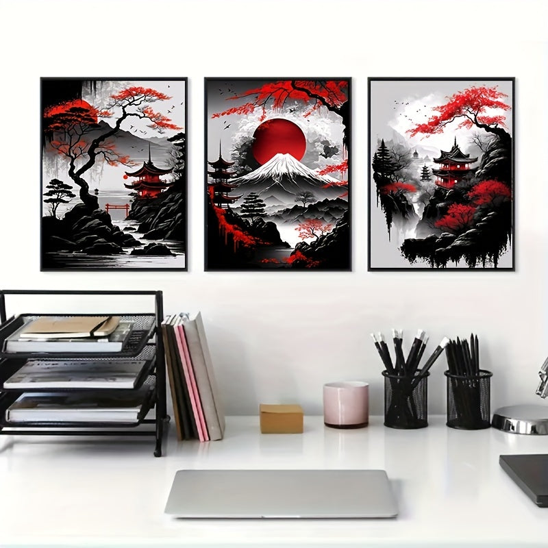 3pcs Frameless Japanese Natural Landscape Canvas Painting Black and Red Posters Vintage Ink Art Wall Art Prints for Living Room Bedroom Home Decor No Frame https://www.temu.com/search_result.html?search_key=601099517626340