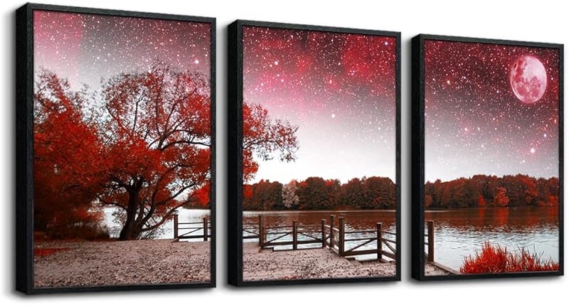Wall Art For Living Room black and white Blue tree moon Canvas Wall Decor for Home artwork Painting 12" x 16" 3 Pieces Canvas Print For bedroom Decor Modern Salon kitchen office Hang a picture https://www.amazon.com/dp/B07DW1DLWF