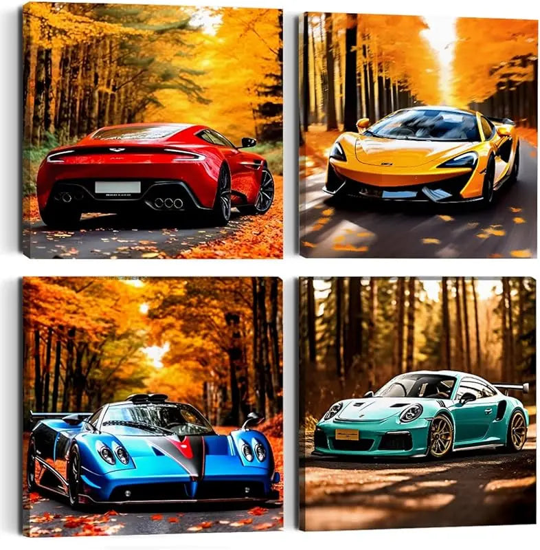 4PC Car Room Decor Truck Canvas Wall Art Framed Boys Room Decor Watercolor Cartoon Car Color Racing Vehicle Painting Garage Wall Decor Modern Canvas Prints for Playroom Farmhouse Men Living Room Home https://www.amazon.com/dp/B0C7KR9V76