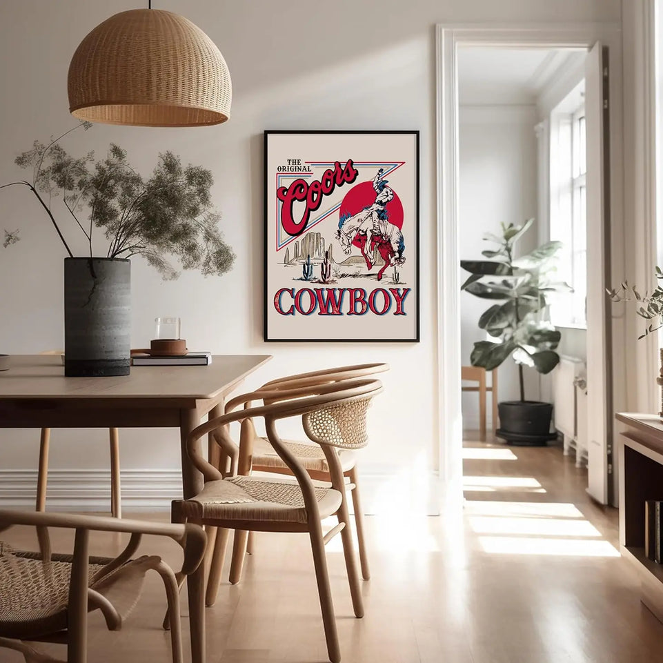 Poster Master Vintage Advertising Poster - Retro Western Print - Cowboy, Funky Wild West, Rodeo, Beer, Trendy, Aesthetic - 8x10 UNFRAMED Wall Art - Gift for Friend - Wall Decor for Kitchen, Bar, Pub https://www.amazon.com/dp/B0CC2343TN