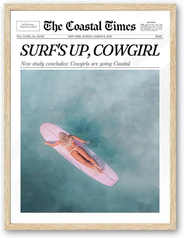 iHery Framed Trendy NewsPaper Wall Art,12x16in Canvas Wall Art,Beige Oak Wood Frame,Retro Vintage New York Magazine Headline News,Woman Searches For Where Men Get The Audacity,Bedroom Décor 1Pack https://www.amazon.com/dp/B0CH4DTS4L