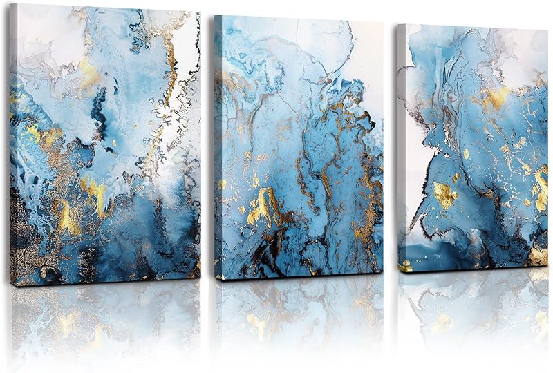 SERIMINO 3 Piece Lotus Flower Canvas Wall Art for Living Room White and Indigo Blue Floral Picture Wall Decor for Dining Room Bedroom Bathroom Kitchen Print Painting for Home Decorations https://www.amazon.com/dp/B08VP27GL7