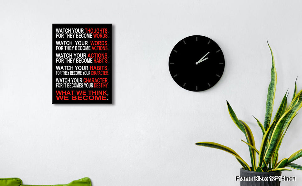 Pyradecor Watch Your Thoughts Motivational Classroom Poster Modern Canvas Prints Wall Art Paintings Ready to Hang for Office Living Room Home Decorations Stretched Pictures Artwork https://www.amazon.com/dp/B076PKMR4S