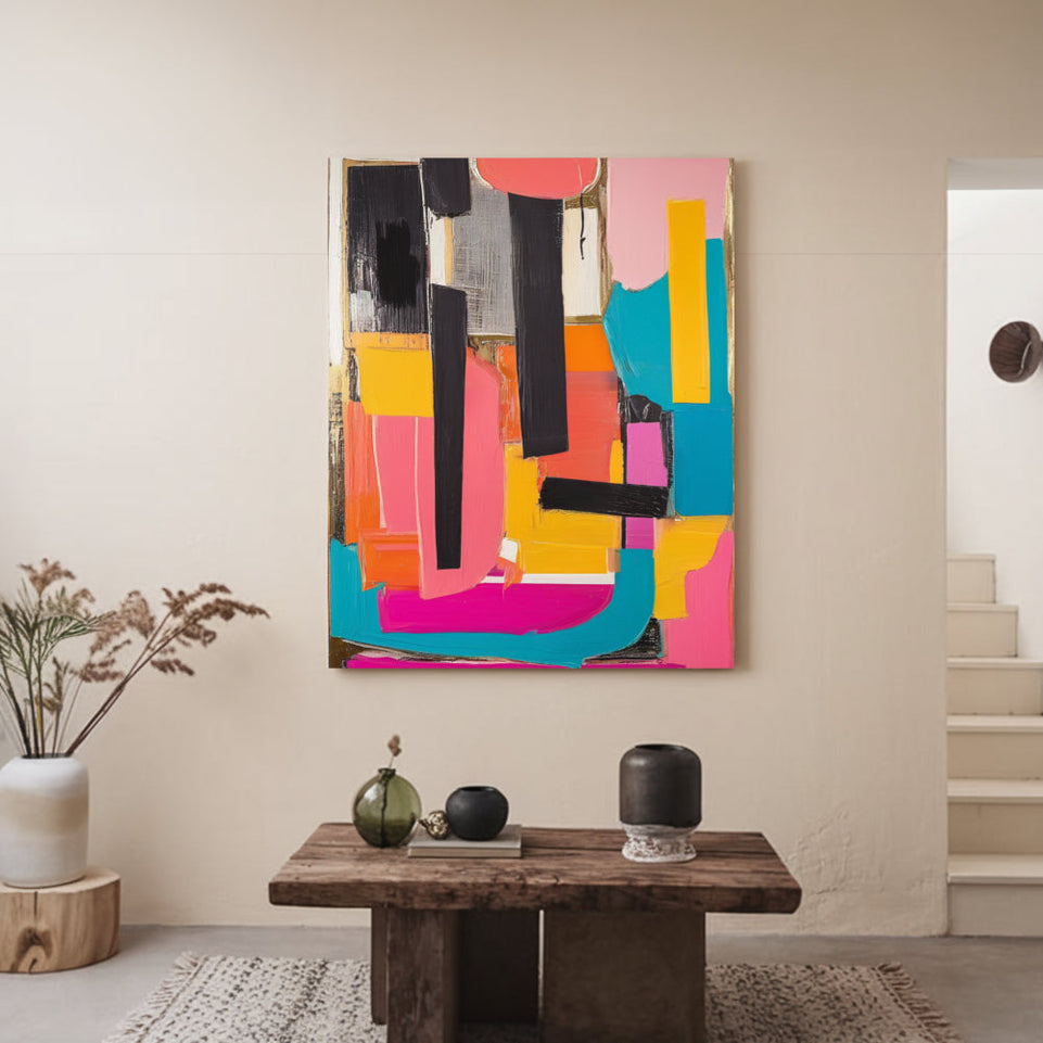 Colorful Abstract Canvas Art for Home Decor June Wall Art