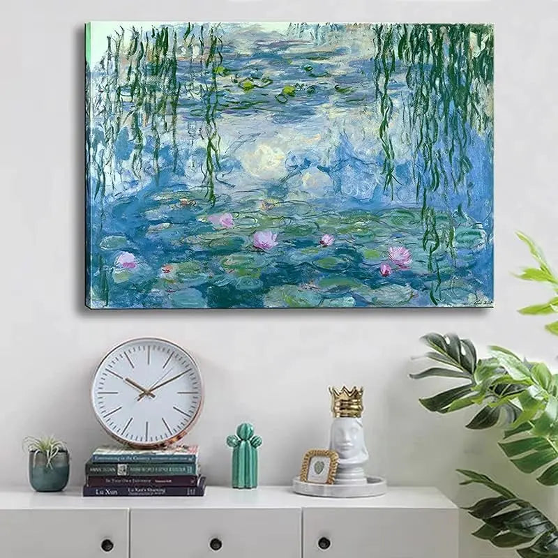 Claude Monet Canvas Wall Art - Water Lilies Classic Artwork Picture Print with Framed Painting for Home Office Wall Decor-12" x15" https://www.amazon.com/dp/B0BZDC814Q