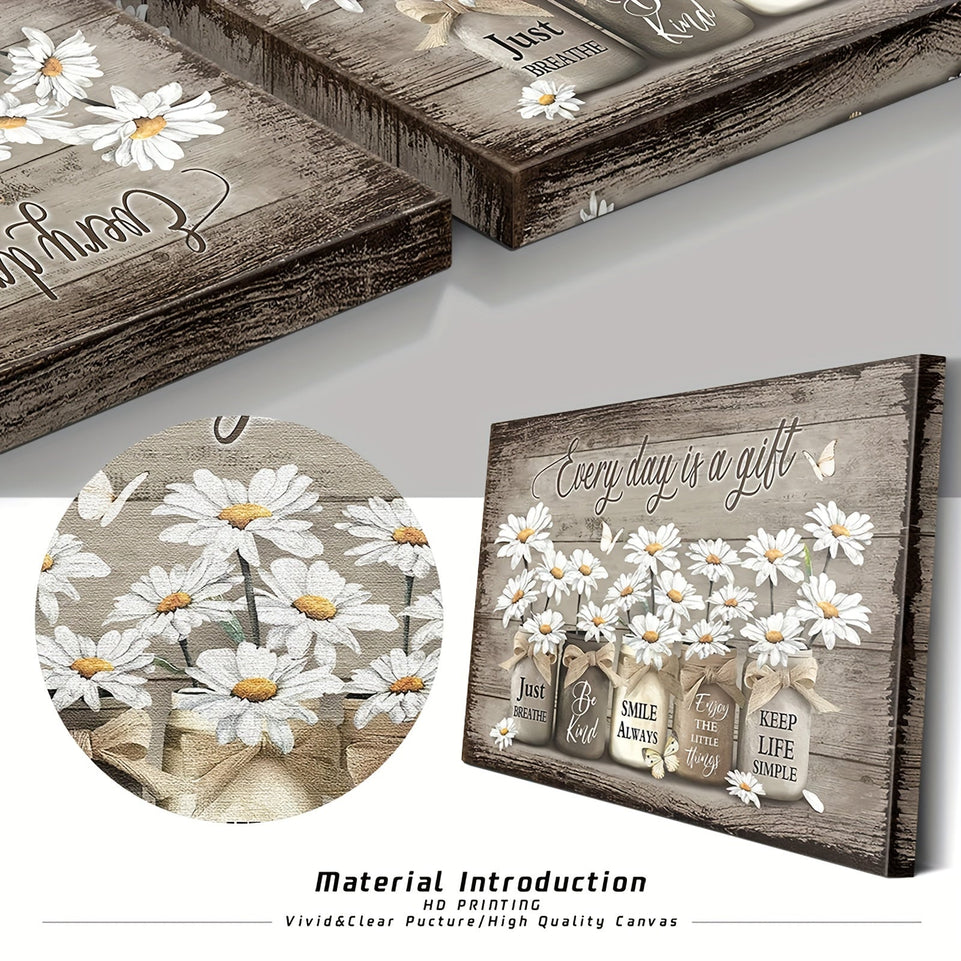 1pc Wooden Framed Rustic Wall Art Daisy Butterfly Gift Canvas Vintage Floral Wall Art, Flowers Inspirational Picture For Bedroom Living Room Bathroom Office Wall Decor Framed Home Decorations Ready To Hang With Framed Ready To Hang 11.8inx15.7inch Eid Al- https://www.temu.com/search_result.html?search_key=601099541392260