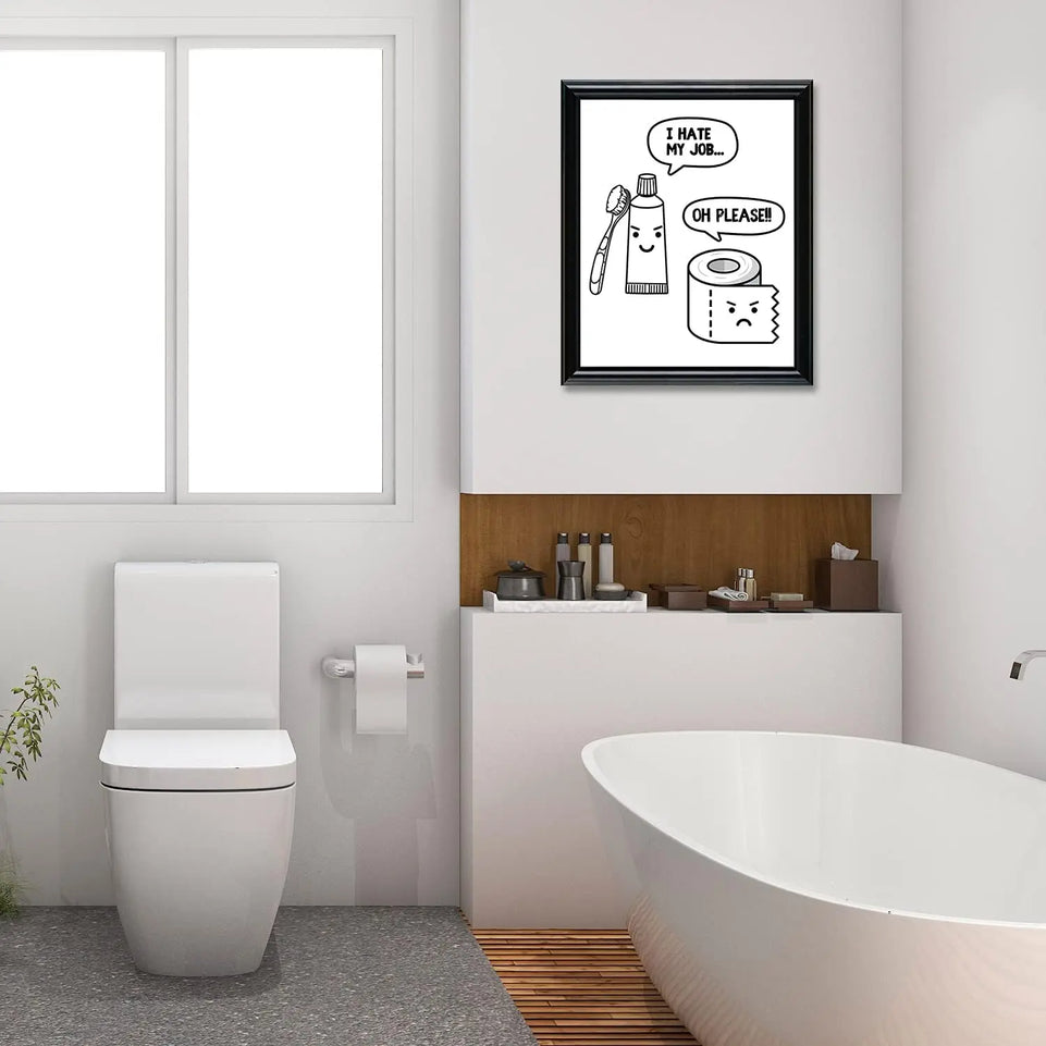 Funny Bathroom Decor & Bathroom Prints - Bathroom Wall Decor/Wall Art - Bathroom Prints/Signs - 8"x10" inch With frame https://www.amazon.com/dp/B0919N8C2K
