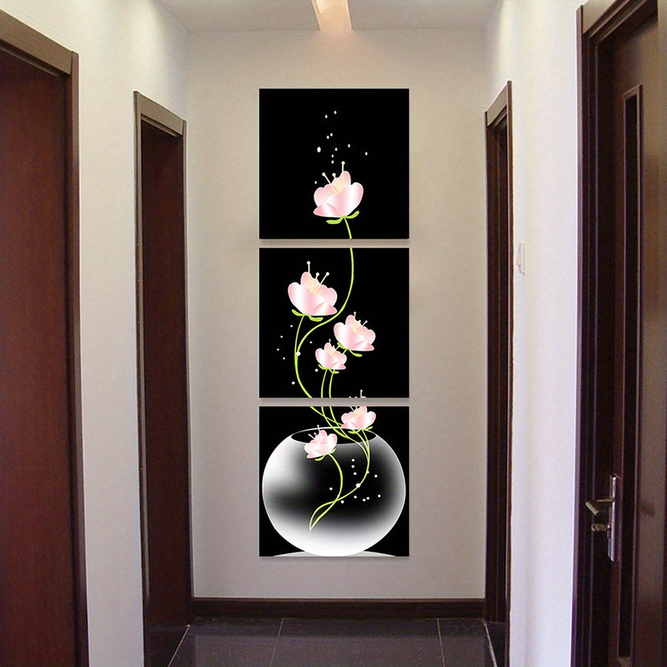 3pcs Pink Flower Square Canvas Prints Painting, Wall Art Picture For Living Room Entrance Home Decoration, No Frames https://www.temu.com/search_result.html?search_key=601099519805591