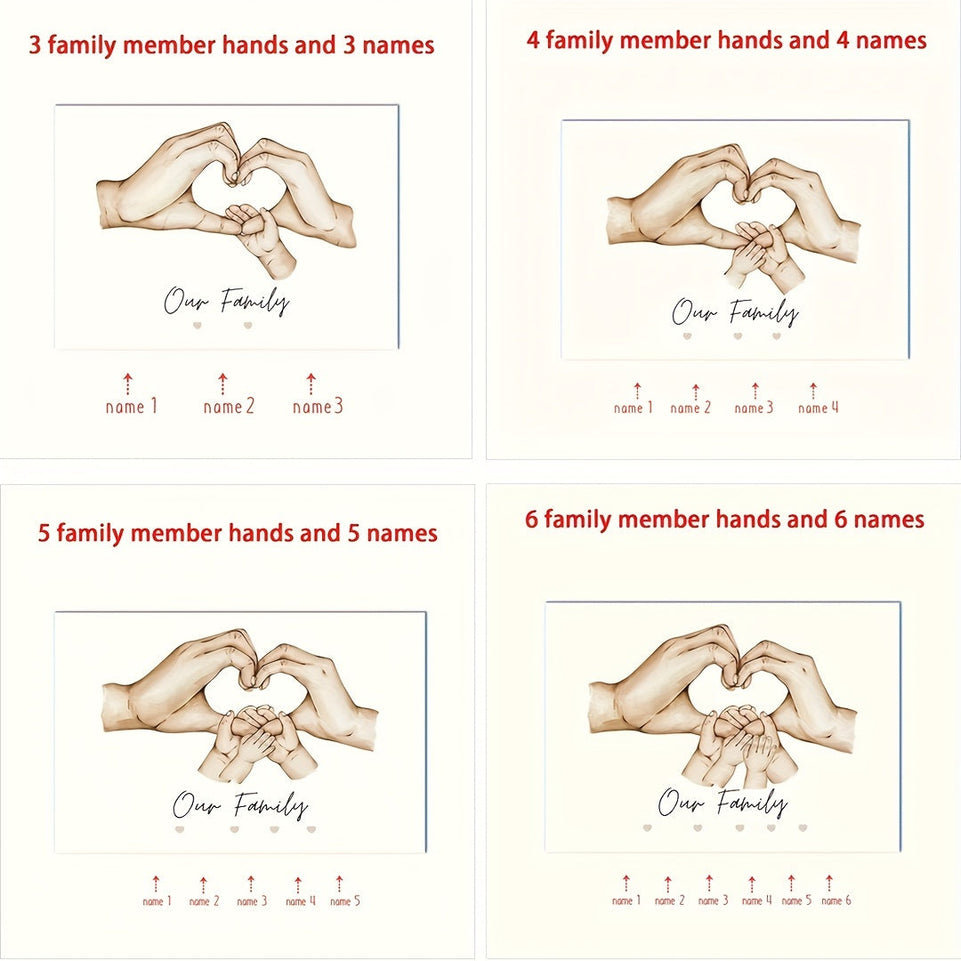 1pc Customized Family Name Poster, Personalized Family Member Hands Wall Art Canvas Poster For Home Decor, Canvas Prints For Living Room Bedroom Kitchen Decor, Perfect Gift And Decoration, Frameless https://www.temu.com/search_result.html?search_key=601099533357613
