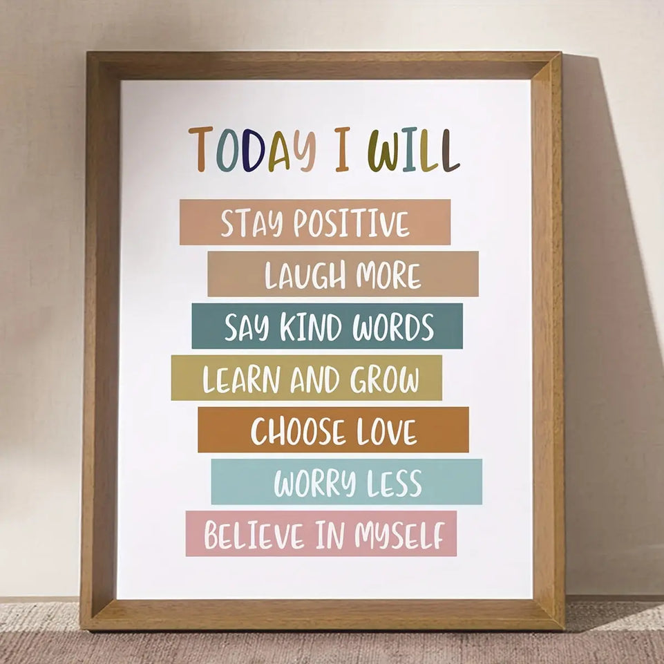 Students Room Decor, Today I Will, Positive Art Print, Affirmation Art, Nursery Decor, Wall Art, Homeschool Art, Affirmation Print, 8x10‘’- NO FRAMED Eid Al-Adha Mubarak June Wall Art