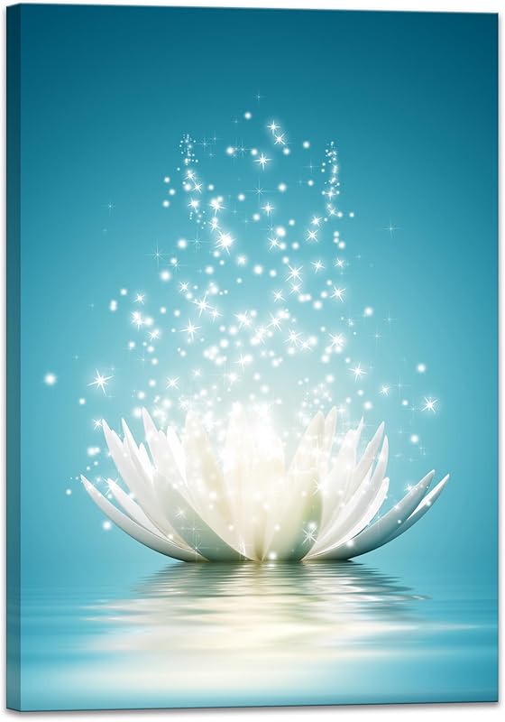 Canvas Prints Art Lotus Floral Pictures Wall Art for Zen Office Decor Meditation Poster Modern Artwork Painting Framed Ready to Hang(12x16inch) https://www.amazon.com/dp/B0CFDZLV4Y