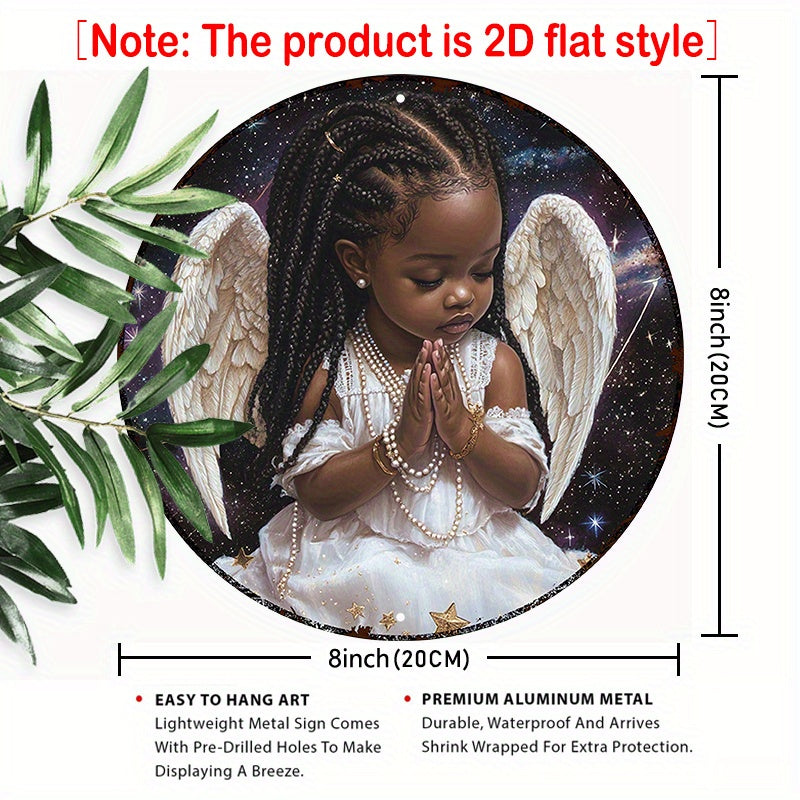 Angel Youngsters 8x8" Round Aluminum Wall Art - Charming Metal Sign for Bedroom & Home Decor, Perfect Gift Idea, 2D, Gifts Decor, Perfect for Room Decor https://www.temu.com/search_result.html?search_key=601099661383174
