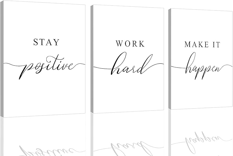 Framed Canvas Wall Art Success Quote For Office, Black Large Positive Motivational Poster, Set of 3, Execute Failure Definition, Inspirational Print (A-3pcs,12x16inchx3pcs) https://www.amazon.com/dp/B08CVF24C6