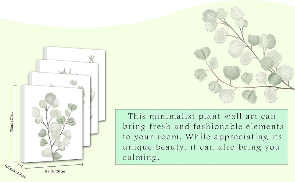 FRAMED Botanical Plant Canvas Wall Art,Boho Plant Wall Decor for Bedroom,Minimalist Floral Prints for Living Room,Light Green Botanical Art Painting for Office,Set of 4,8”x 10” https://www.amazon.com/dp/B09HH17JRH