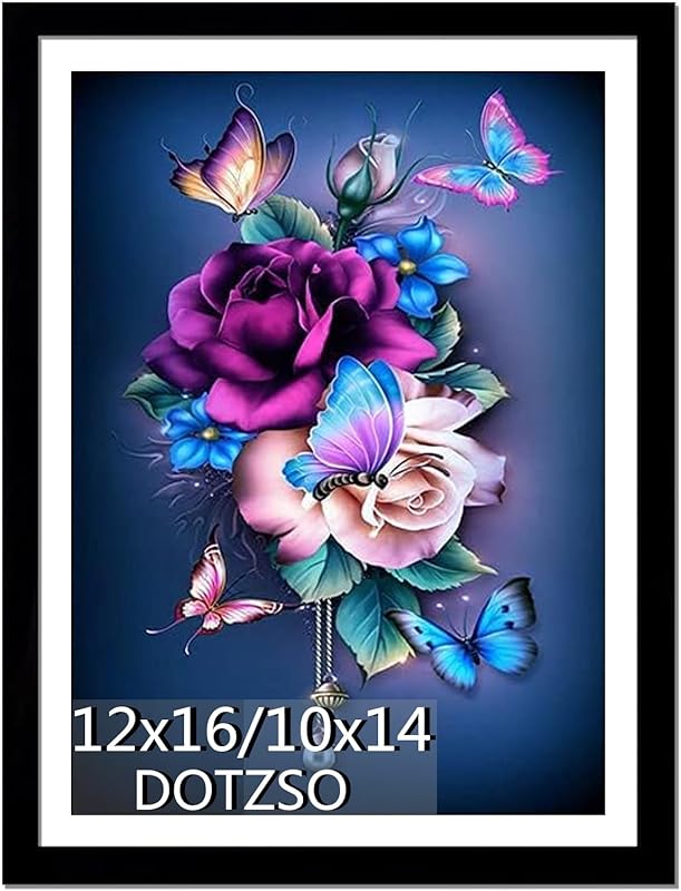 DOTZSO Painting Kits for Adults DIY 5D Round Full Drill Butterfly Flowers Diamond Art Adult 5d Diamond Painting Very Suitable for Home Leisure and Wall Decoration 11.8x15.7 (Inches) https://www.amazon.com/dp/B09FF26874