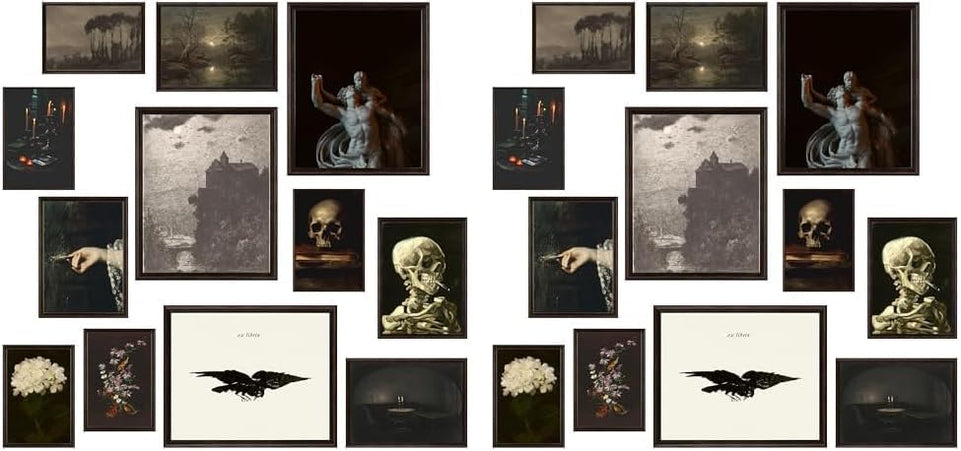 97 Decor Dark Academia Decor for Bedroom - Gothic Home Decor Aesthetic, Moody Dark Academia Wall Art, Vintage Halloween Posters for Room Aesthetic, Goth Wall Decor, Witchy Gallery Wall Art (Unframed) https://www.amazon.com/dp/B0BV1TJLMB