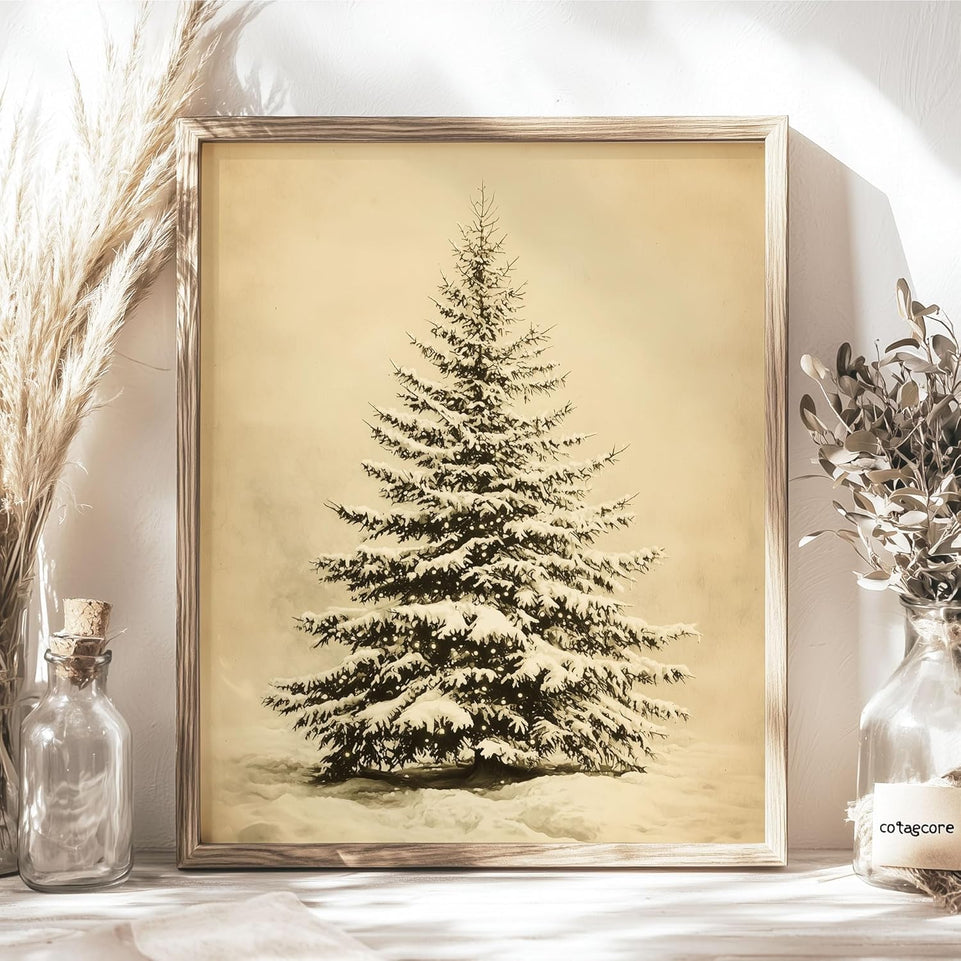 Vintage Christmas Tree Wall Decor, Christmas Decoration, Forest Wall Art Decor, Rustic Winter Holidays Wall Art, Print Unframed (8x10in, Vintage Christmas Tree) https://www.amazon.com/dp/B0DLK24HNP