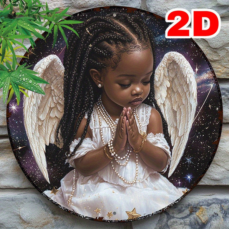 Angel Youngsters 8x8" Round Aluminum Wall Art - Charming Metal Sign for Bedroom & Home Decor, Perfect Gift Idea, 2D, Gifts Decor, Perfect for Room Decor https://www.temu.com/search_result.html?search_key=601099661383174