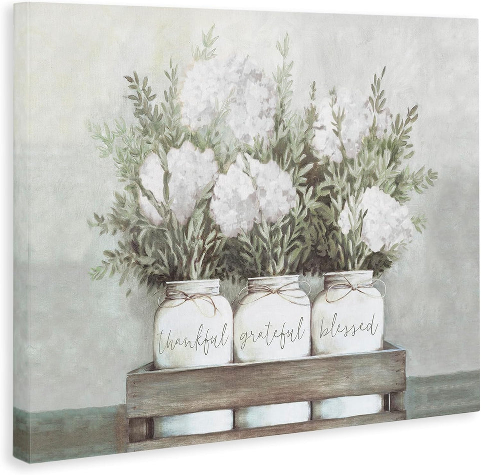 Stupell Industries Pristine Hydrangea Bouquets Thankful Grateful Blessed Sentiment Canvas Wall Art Design by Dogwood Portfolio https://www.amazon.com/dp/B095PWRKZM
