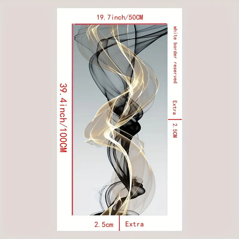 1pc Nordic Abstract Ribbon Canvas Painting - Modern Wall Art for Living Room and Bedroom Decor - Eye-Catching Design with No Frame June Wall Art