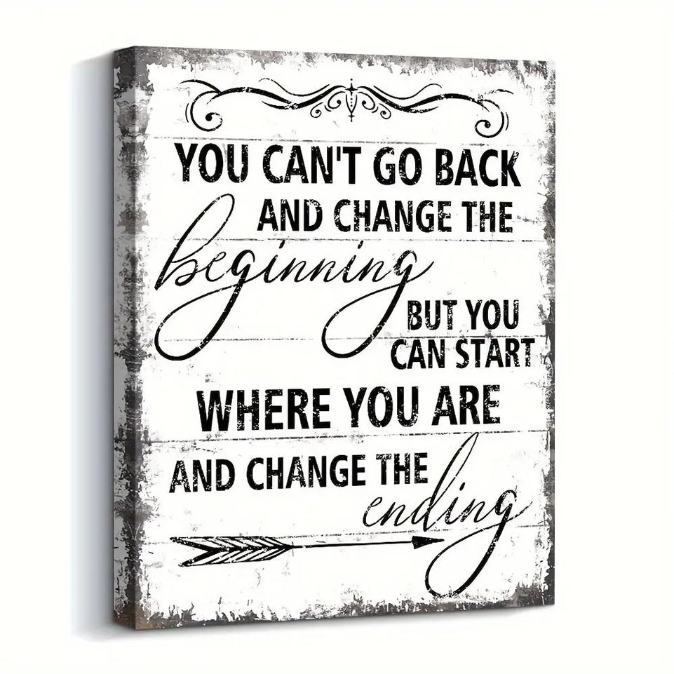 24x16" Black & White Canvas Motivational Print - Rustic Inspirational Wall Art for Office, Bedroom, Living Room, or Classroom Decor, Unframed June Wall Art