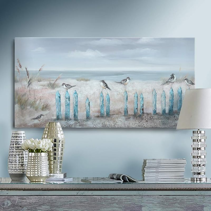 3 Piece Wall Art Hand-Painted Framed Flower Oil Painting On Canvas Gallery Wrapped Modern Floral Artwork for Living Room Bedroom Décor Teal Blue Lake Ready to Hang 12"x16"x3 Panel https://www.amazon.com/dp/B07RPLB9CH