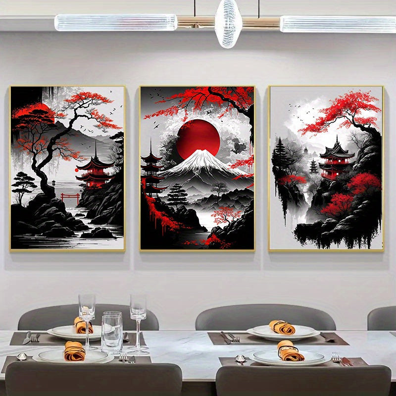 3pcs Frameless Japanese Natural Landscape Canvas Painting Black and Red Posters Vintage Ink Art Wall Art Prints for Living Room Bedroom Home Decor No Frame https://www.temu.com/search_result.html?search_key=601099517626340