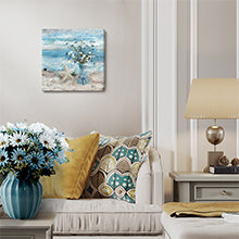Bathroom Decor Wall Art Blue Beach Picture Ocean Theme Flower Canvas Print Modern Coastal Seascape Painting Framed Seaside Artwork Floral Daisy in Indian Vase for Home Sea Lake Bedroom 14x14inch https://www.amazon.com/dp/B08VH1FZV3