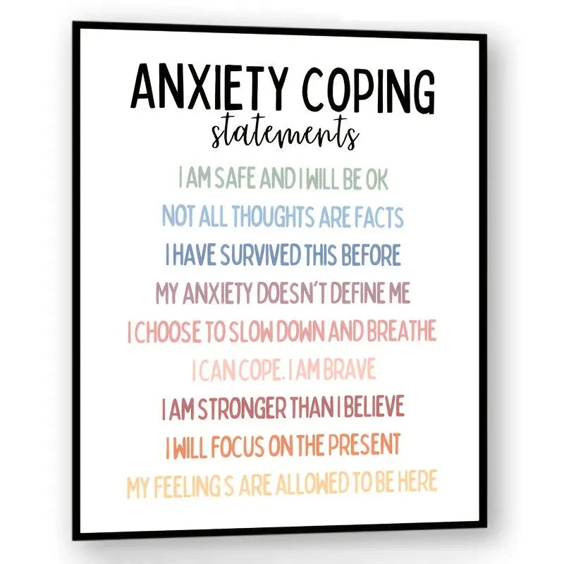 Calm & Focused: Anxiety Relief Office Decor - 8x10" Relax-Inspired Poster for Mental Health, Emotional Regulation & Stress Management, Perfect for Room Decor June Wall Art