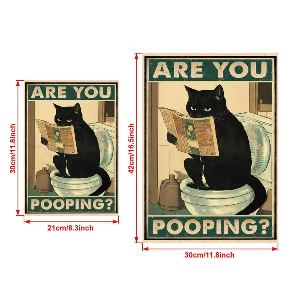 1pc Canvas Poster, Inspirational Quote Wall Art, Are You Pooping Black Cat Kitten Watching Newspaper In Toilet, Funny Animal Poster, Vintage Retro Art, For Living Room Wall Decor/ Room Decor/ Home Decor, No Frame, Halloween Decoration https://www.temu.com/search_result.html?search_key=601099516946631