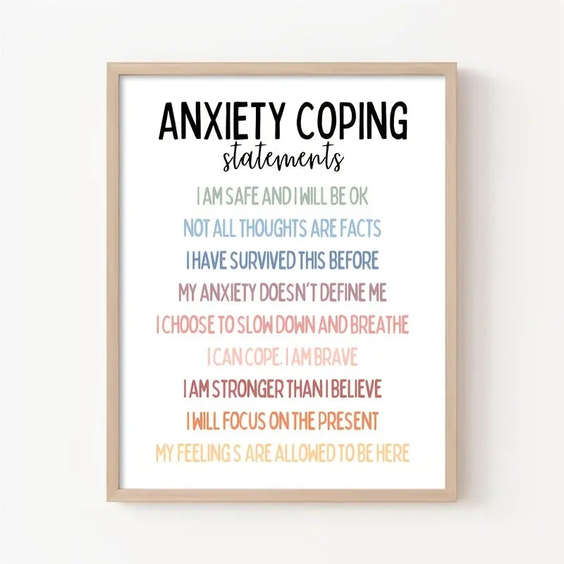 Calm & Focused: Anxiety Relief Office Decor - 8x10" Relax-Inspired Poster for Mental Health, Emotional Regulation & Stress Management, Perfect for Room Decor June Wall Art