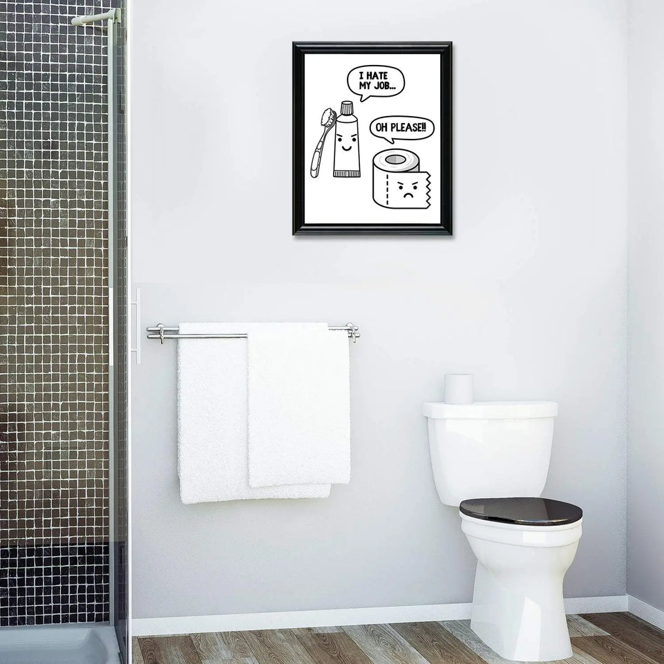 Funny Bathroom Decor & Bathroom Prints - Bathroom Wall Decor/Wall Art - Bathroom Prints/Signs - 8"x10" inch With frame https://www.amazon.com/dp/B0919N8C2K