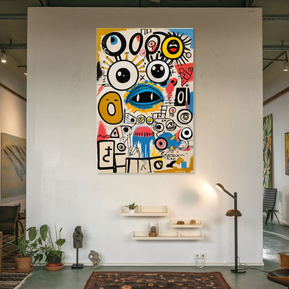 Colorful Abstract Faces Artwork I Vibrant Modern Wall Decor June Wall Art