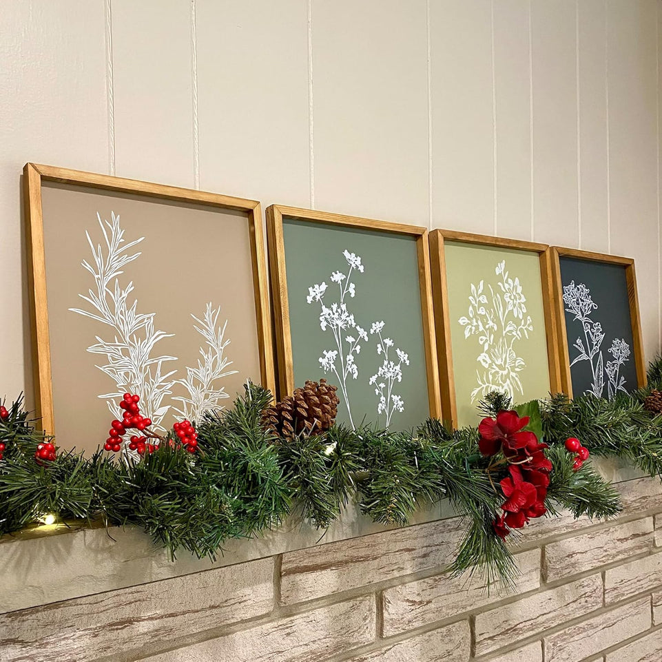 Framed Boho Wall Art Set of 4 for Wooded Minimalist Botanical Print Wall Art for Rustic Vintage Farmhouse Home Kitchen Wall Decor (Brown, 11x14) https://www.amazon.com/dp/B0BS9RNJDX