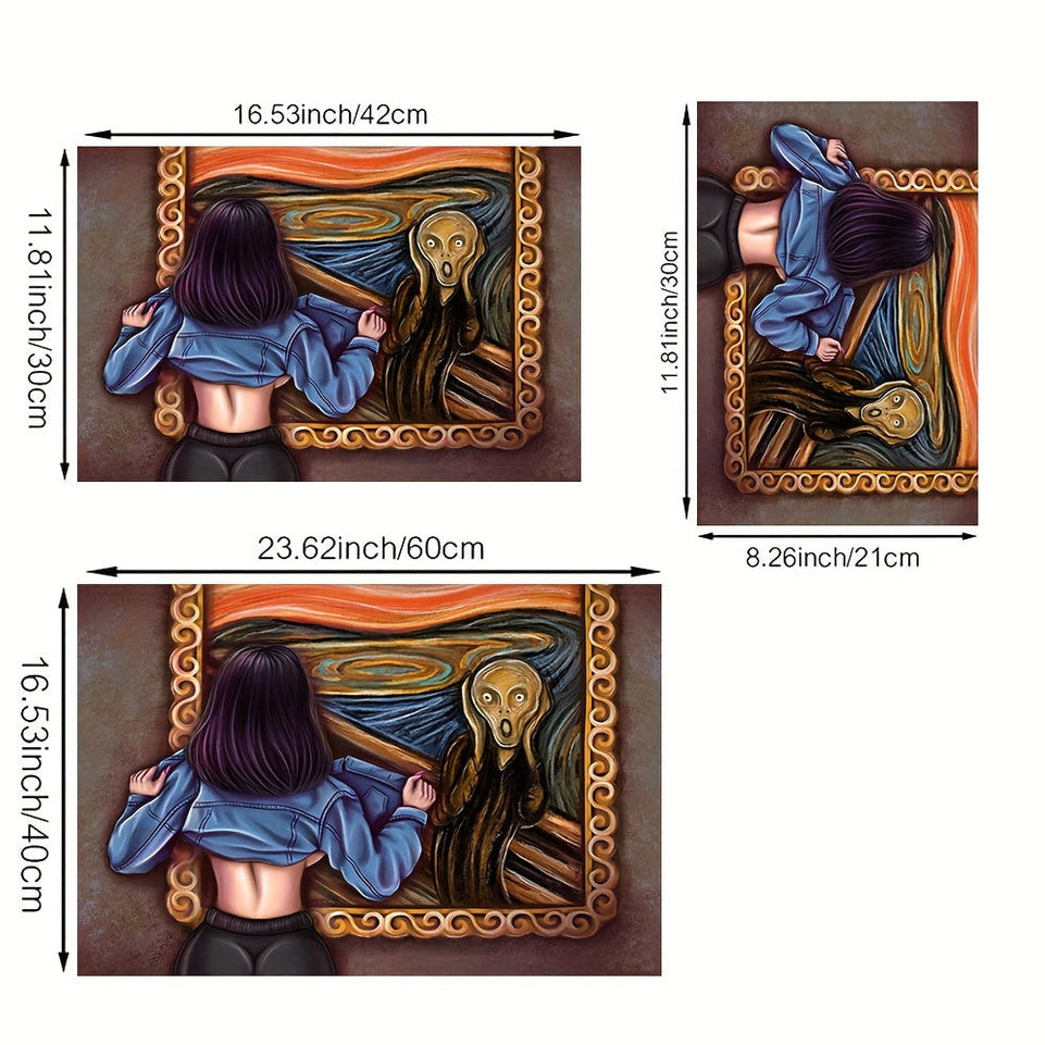 Funny Girl Scream Canvas Art Print - Modern Unframed Wall Decor for Living Room, Bedroom, Home Office - Animal & Human Theme Poster https://www.temu.com/search_result.html?search_key=601099533035651