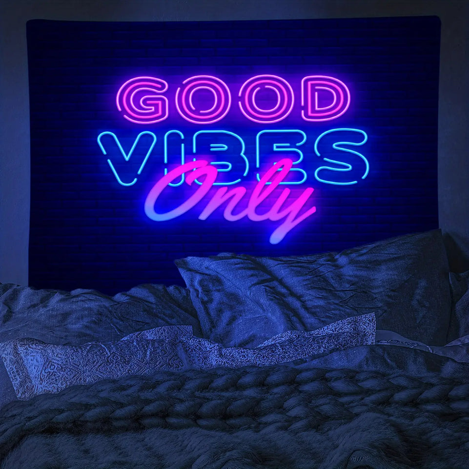 UV Blacklight Colorful Fluorescent 1pc Tapestry - Living Room, Bedroom, Dorm Room Wall Hanging With Free Accessories June Wall Art
