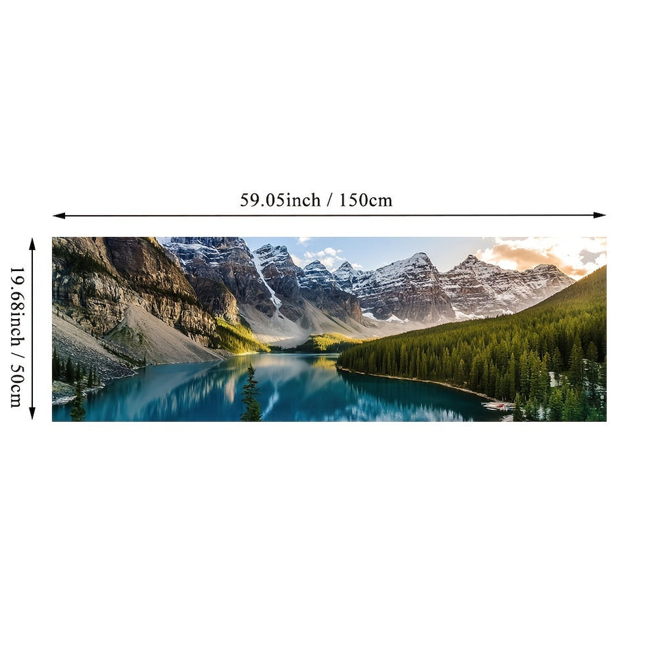 1pc Canvas Painting, Lake Forest Mountain Scenery Painting, Wall Art Decor, For Living Room, Bedroom, No Frame, 19.68*59.05inch https://www.temu.com/search_result.html?search_key=601099513947539