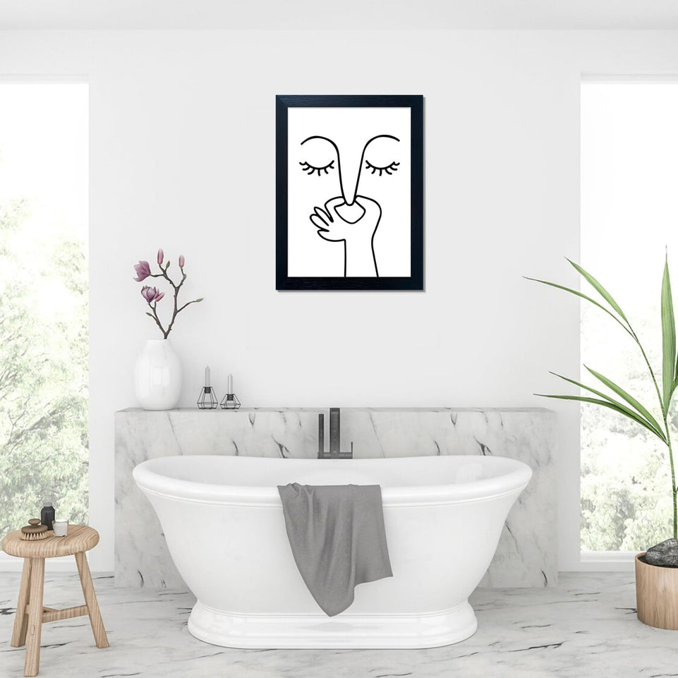 AIANHUA Black and White Bathroom Wall Decor Bad Smell Humorous Wall Art Funny Guest Toilet Picture Print Painting Modern Minimalistic Bathroom Sign https://www.amazon.com/dp/B0D2KWGPD9