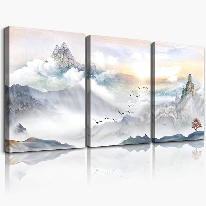 Wall Art For Living Room black and white Blue tree moon Canvas Wall Decor for Home artwork Painting 12" x 16" 3 Pieces Canvas Print For bedroom Decor Modern Salon kitchen office Hang a picture https://www.amazon.com/dp/B07DW1DLWF