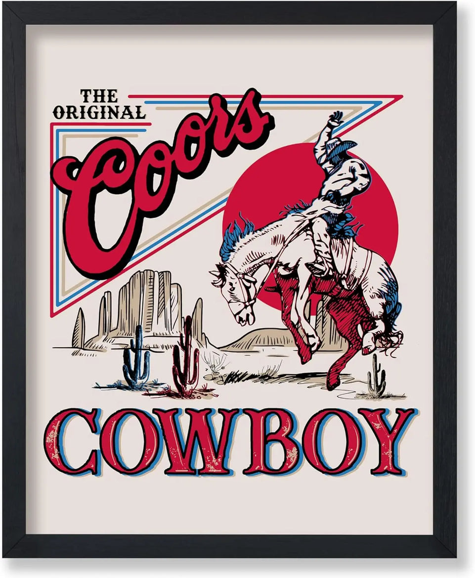 Poster Master Vintage Advertising Poster - Retro Western Print - Cowboy, Funky Wild West, Rodeo, Beer, Trendy, Aesthetic - 8x10 UNFRAMED Wall Art - Gift for Friend - Wall Decor for Kitchen, Bar, Pub https://www.amazon.com/dp/B0CC2343TN