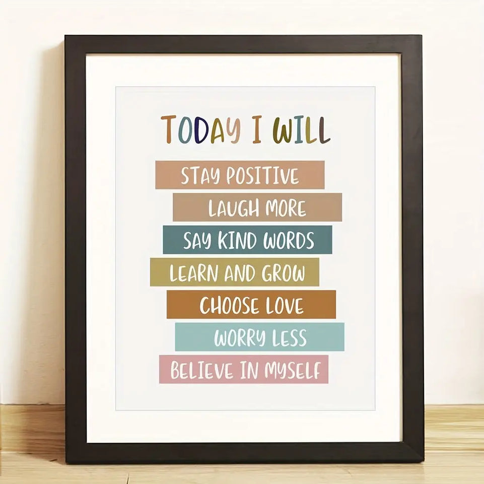 Students Room Decor, Today I Will, Positive Art Print, Affirmation Art, Nursery Decor, Wall Art, Homeschool Art, Affirmation Print, 8x10‘’- NO FRAMED Eid Al-Adha Mubarak June Wall Art