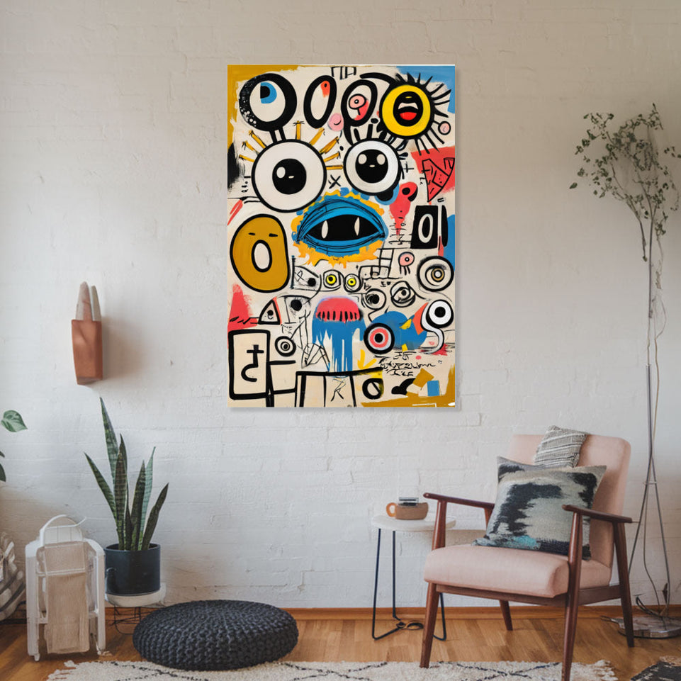 Colorful Abstract Faces Artwork I Vibrant Modern Wall Decor June Wall Art