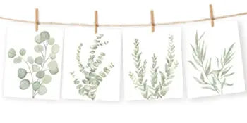 Botanical Boho Bathroom Decor Wall Art Prints, UNFRAMED Sage Green Plants Decor for Bedroom|Office, Minimalist Eucalyptus Leaves Watercolor Art Prints, Set of 4 Pictures, 8"x10" No Frames https://www.amazon.com/dp/B0923P4PCS