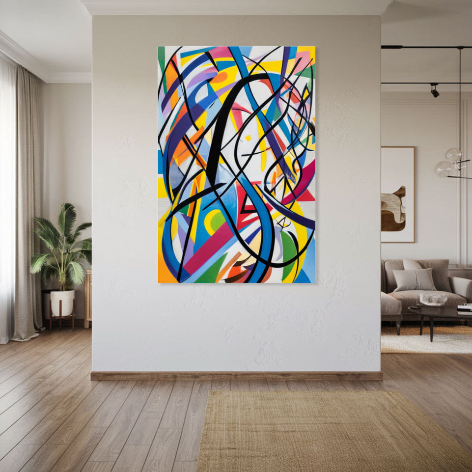 Colorful Chaos Abstract Art for Home Decor June Wall Art