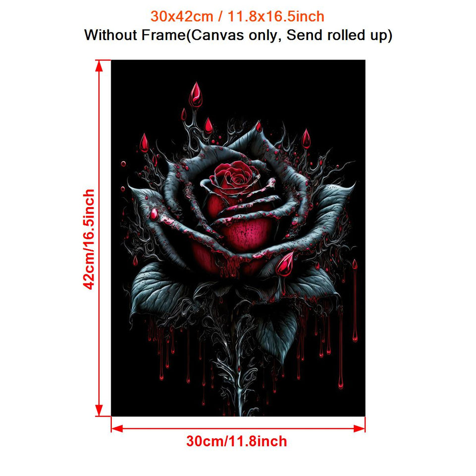 1pc Vintage Art Canvas Painting, Blood Rose Flower Painting On Canvas Wall Art, Artwork Wall Painting For Bathroom Bedroom Office Living Room Home Wall Decor, No Frame https://www.temu.com/search_result.html?search_key=601099518695522