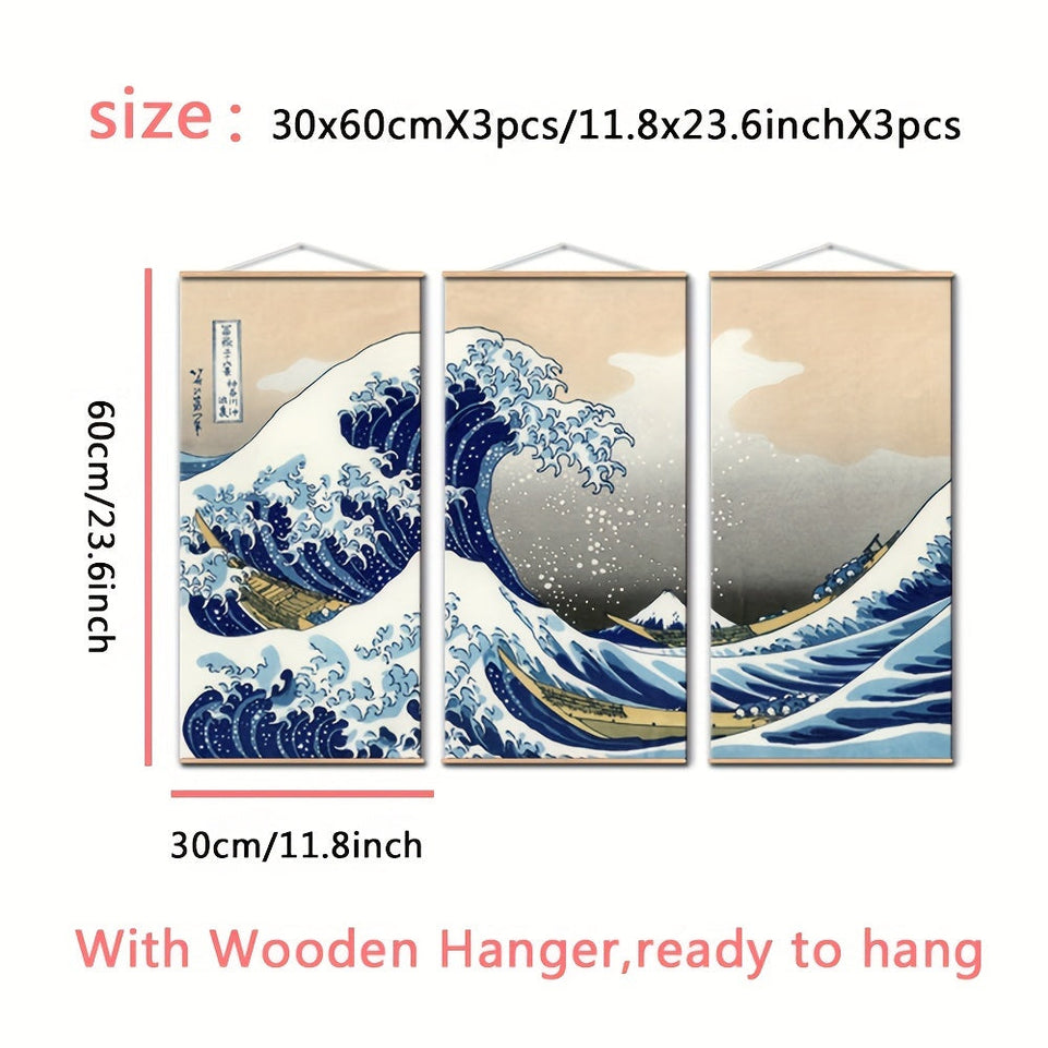 3pcs The Wave of Kanagawa - Famous Painting Print for Living Room and Office Decoration https://www.temu.com/search_result.html?search_key=601099514190401